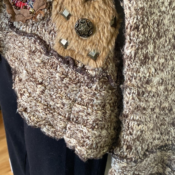 Boston Proper Faux Fur Collar Tie Front Cardigan. - Picture 5 of 16